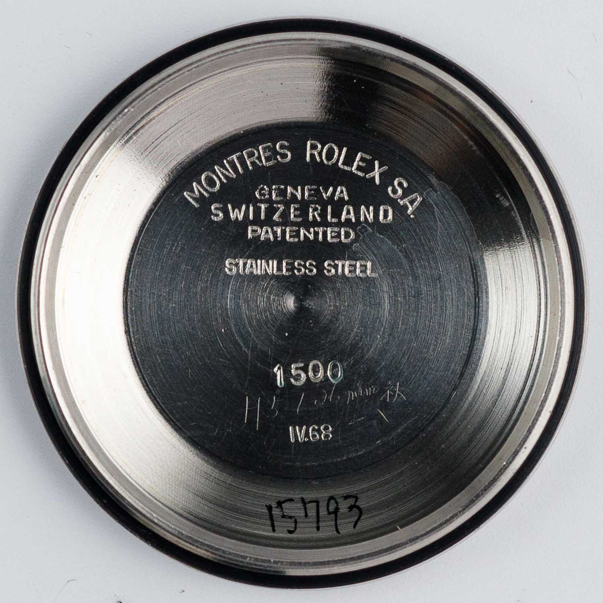 ROLEX OYSTER PERPETUAL DATE REF.1500 BLACK GILT PATINA DIAL