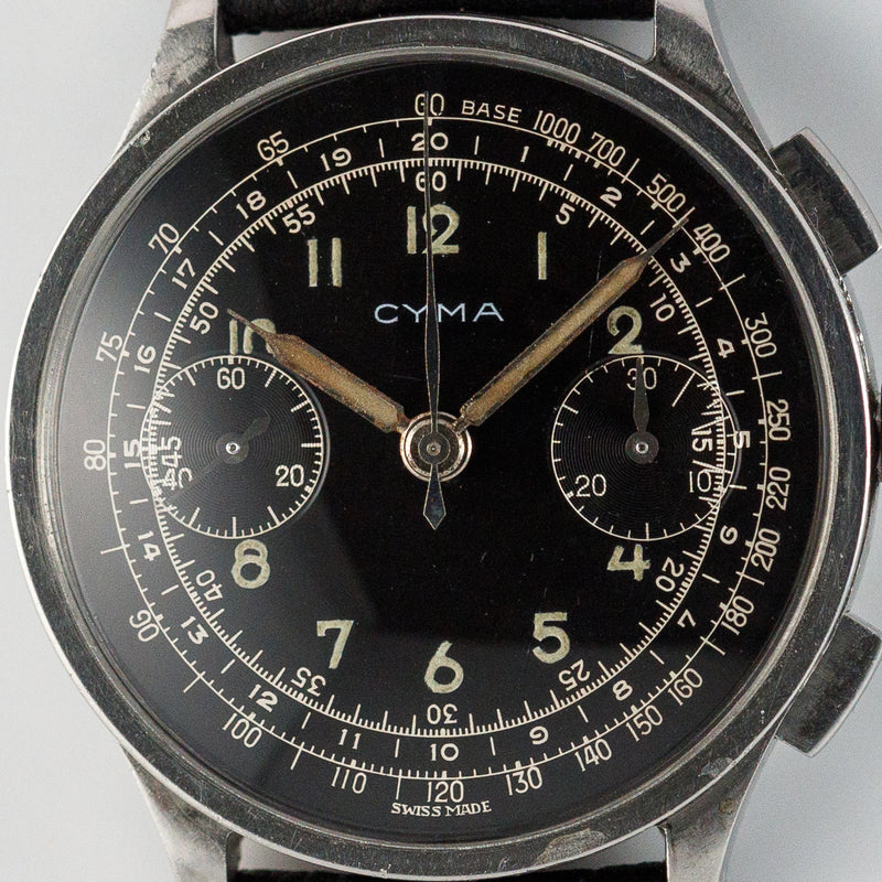 CYMA Ref.6137 Black Mirror Gilt Dial Cylinder Case