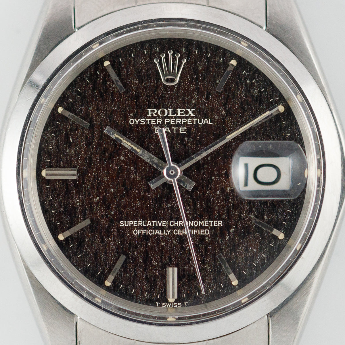 ROLEX OYSTER PERPETUAL DATE Ref.1500 Black Gilt Patina Dial