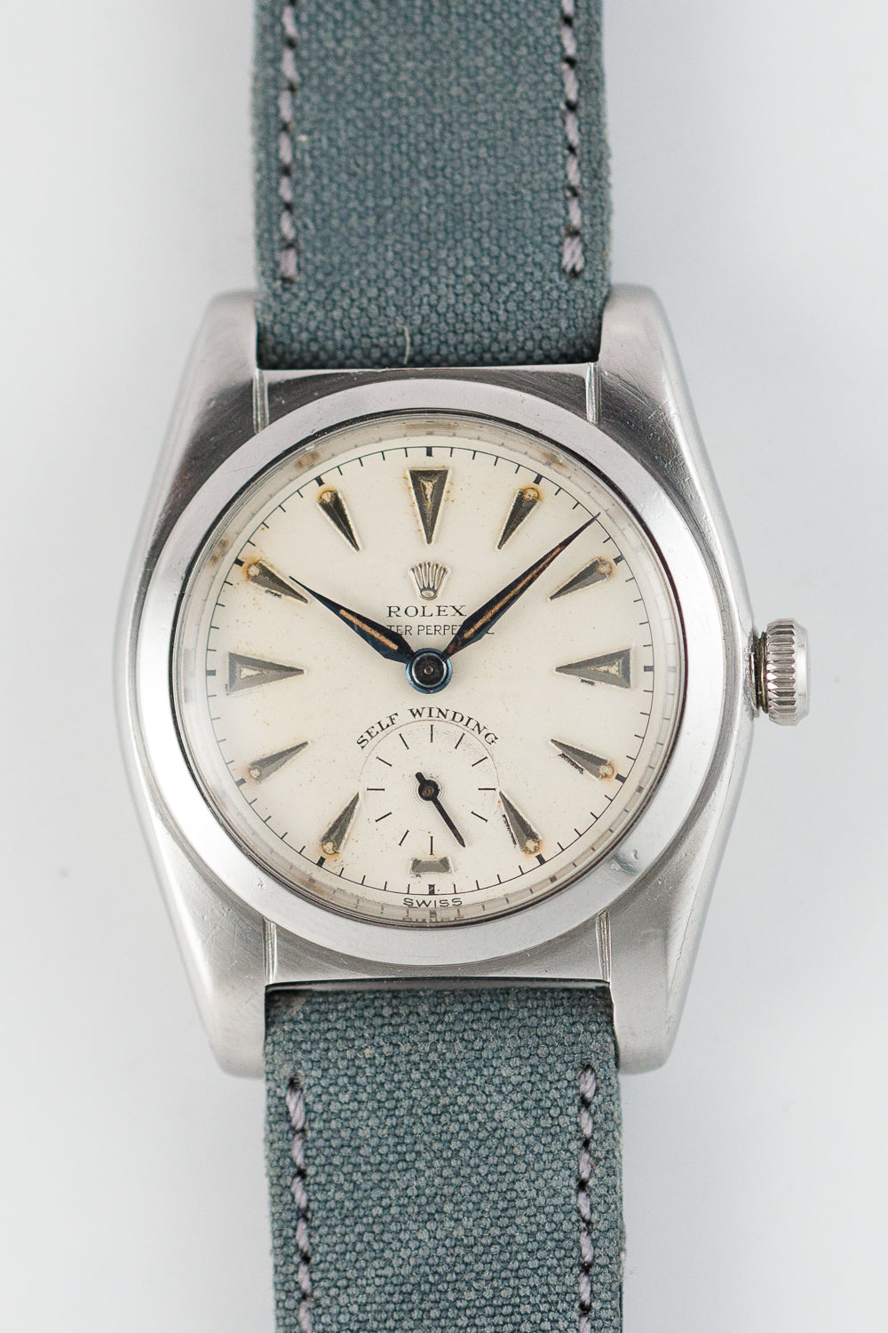 ROLEX BUBBLE BACK Ref.2764 alpha hands of blue steel