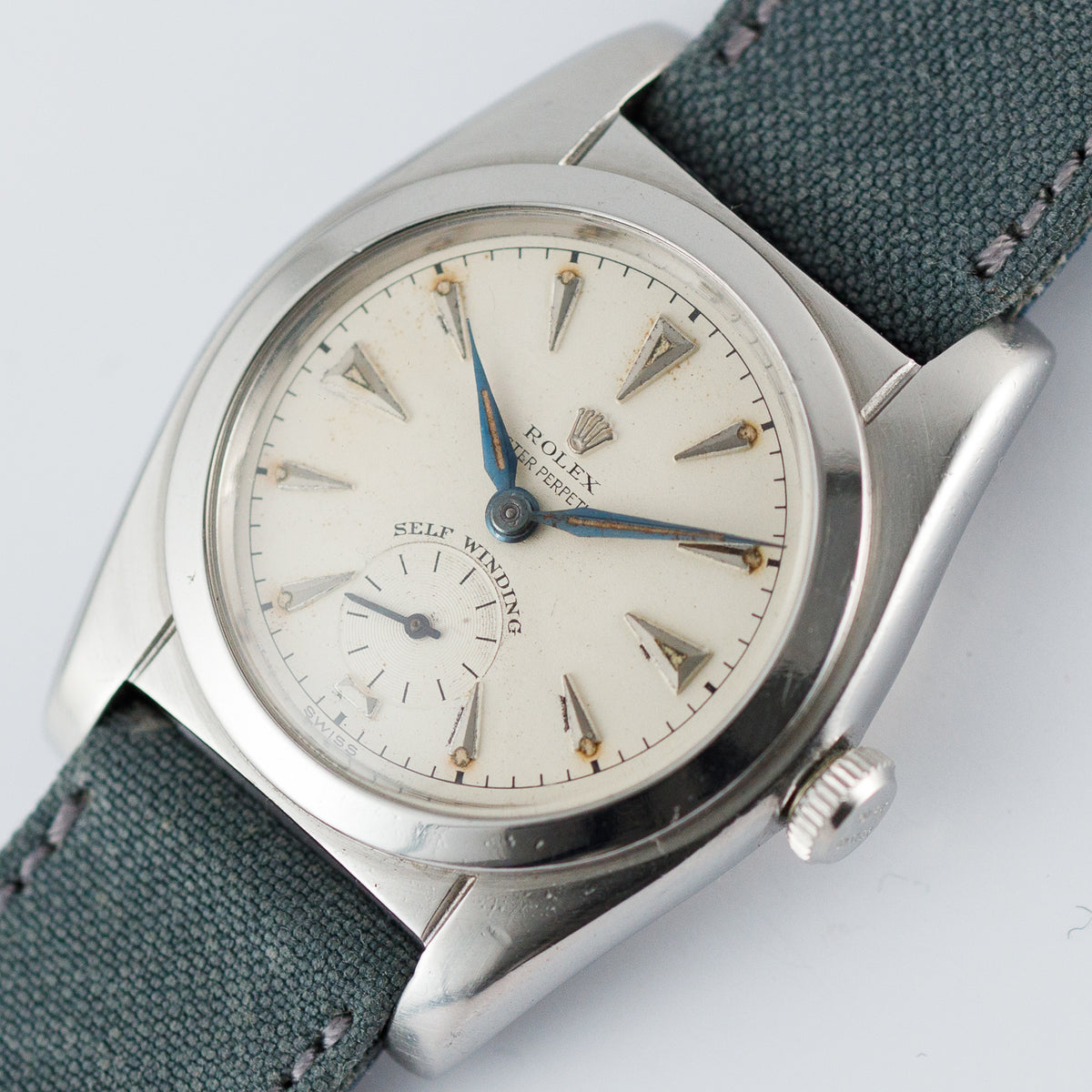 ROLEX BUBBLE BACK Ref.2764 alpha hands of blue steel