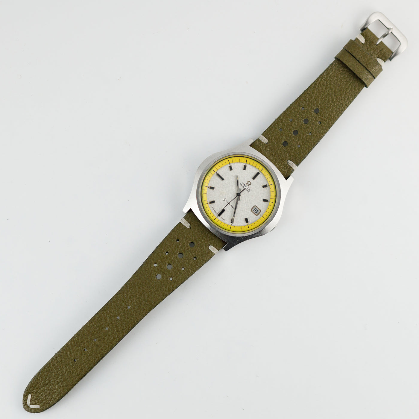 OMEGA Seamaster Ref.166.066 Big Yellow Linen Dial – TIMEANAGRAM OMEGA Seamaster Ref.166.066 Big Yellow Linen Dial – TIMEANAGRAM