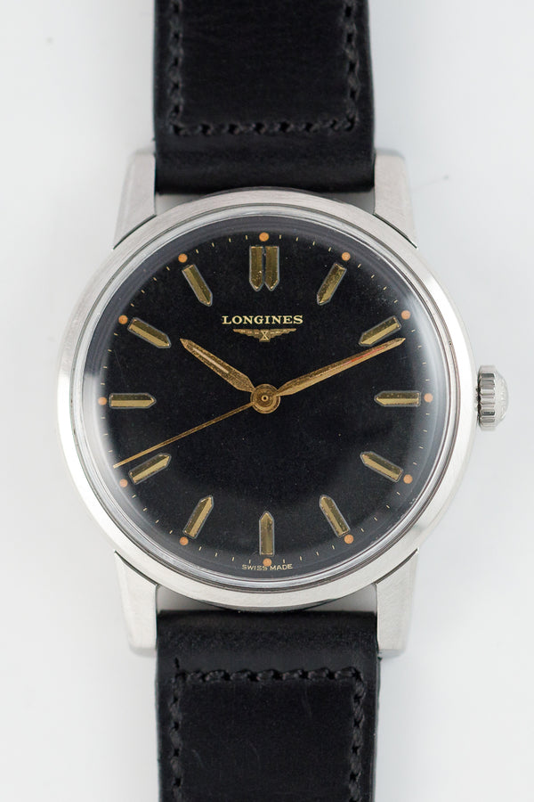 LONGINES 30mm Caliber Ref.1049 Black Gilt Dial