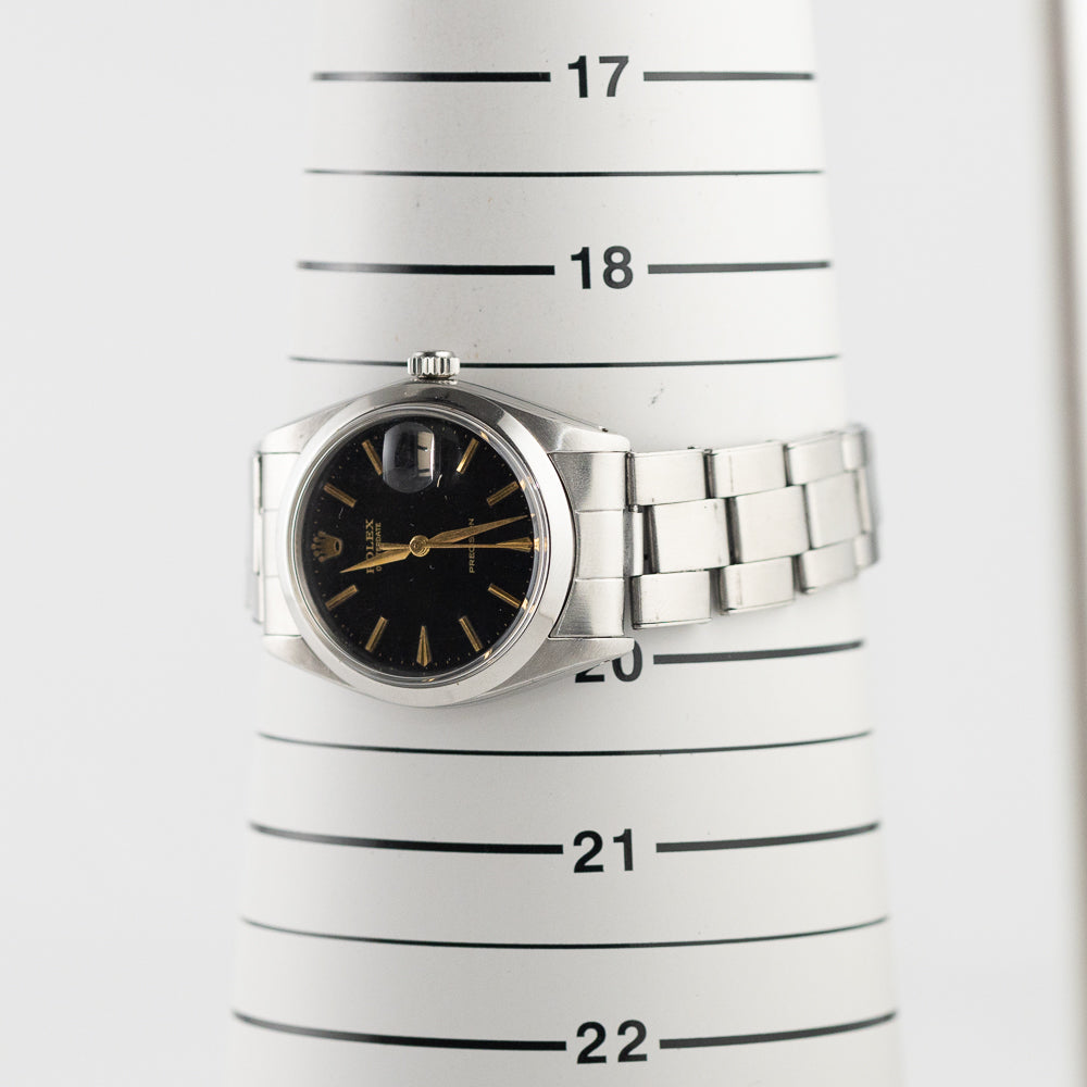 ROLEX OYSTERDATE Re.6694 Black Gilt Dial No Luminous
