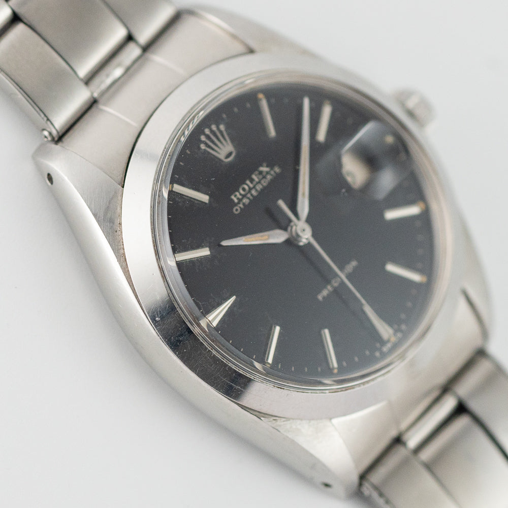 ROLEX OYSTERDATE Ref6694 Black Gilt Dial with Expansion Bracelet