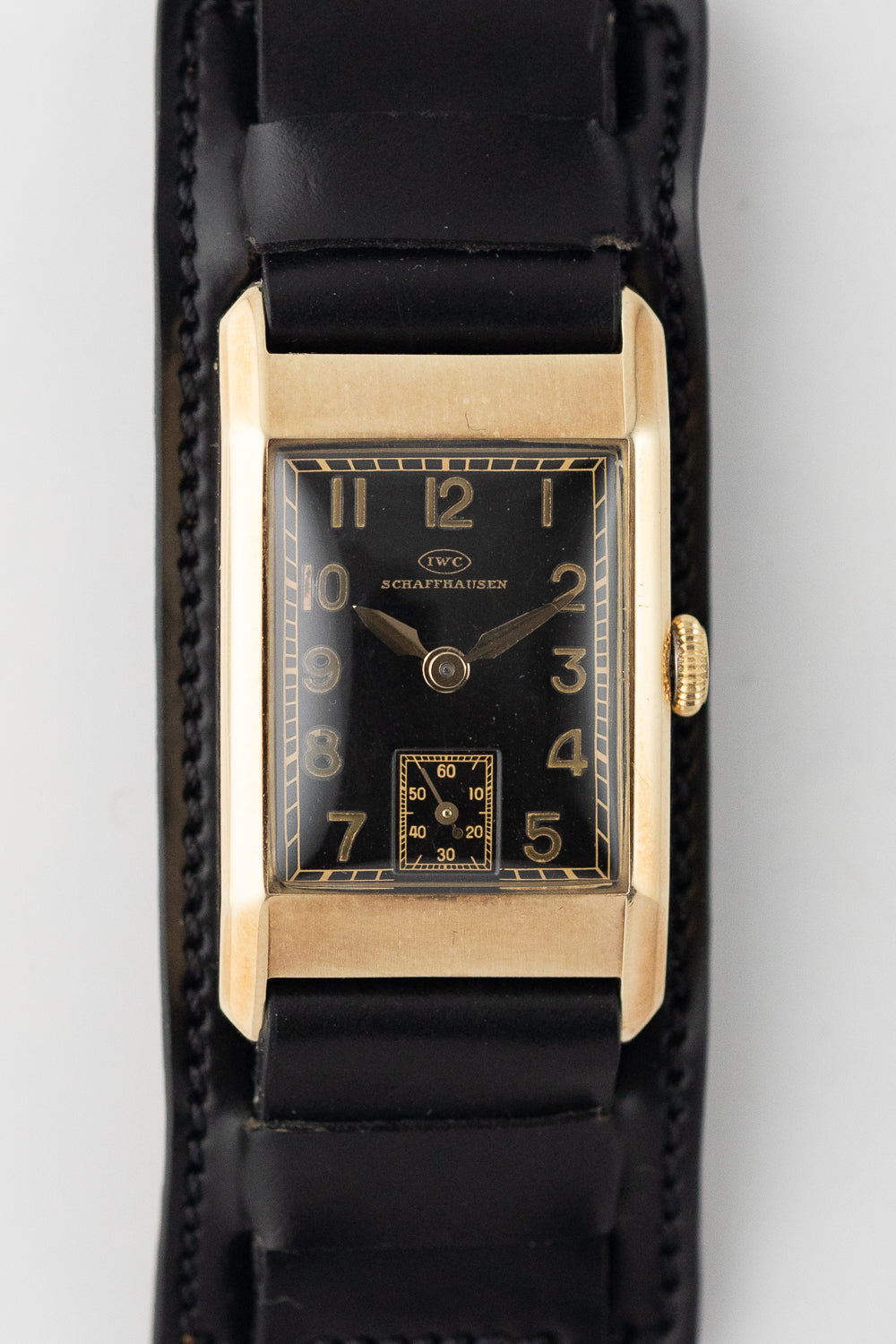 IWC  Rectangle  Cal.87  Cats Eye Black Gilt Dial