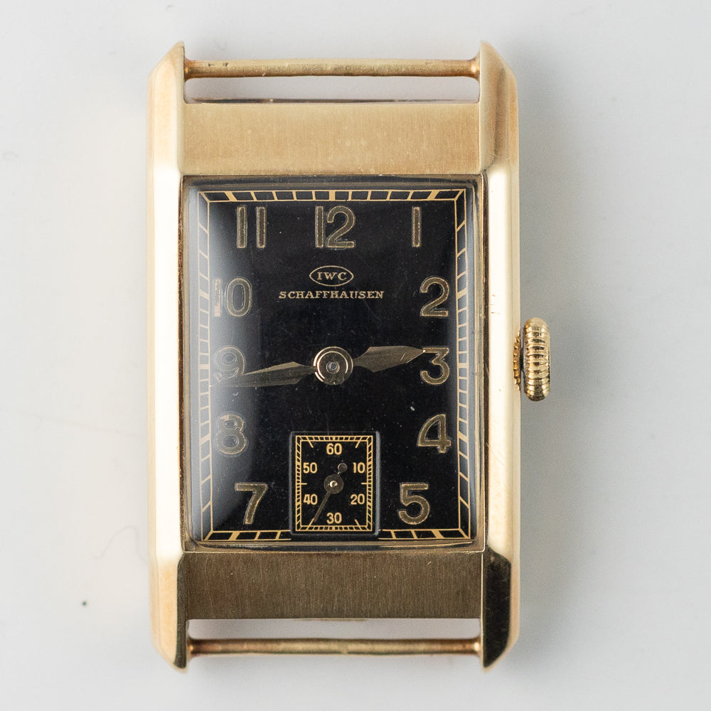 IWC  Rectangle  Cal.87  Cats Eye Black Gilt Dial