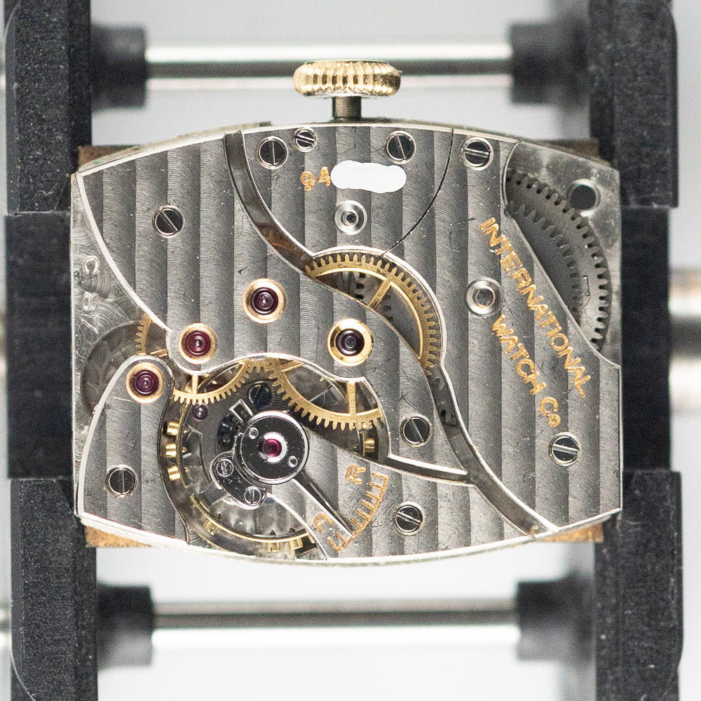 IWC  Rectangle  Cal.87  Cats Eye Black Gilt Dial