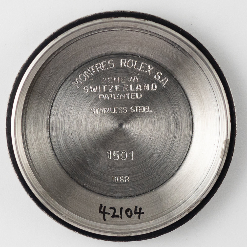 ROLEX OYSTER PERPETUAL DATE Ref.1500 Black Gilt Patina Dial