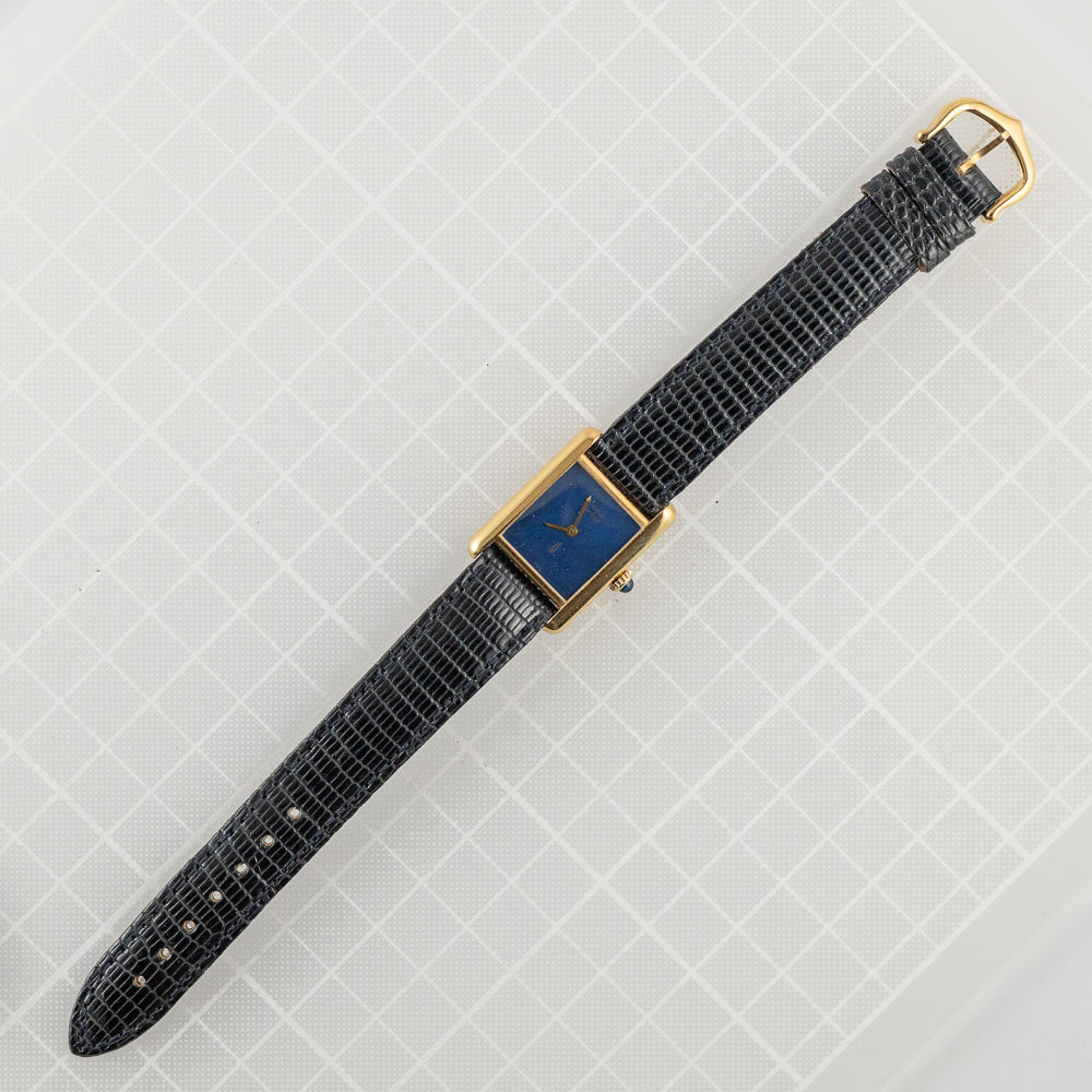CARTIER SM MUST DE TANK LAPIS BLUE DIAL