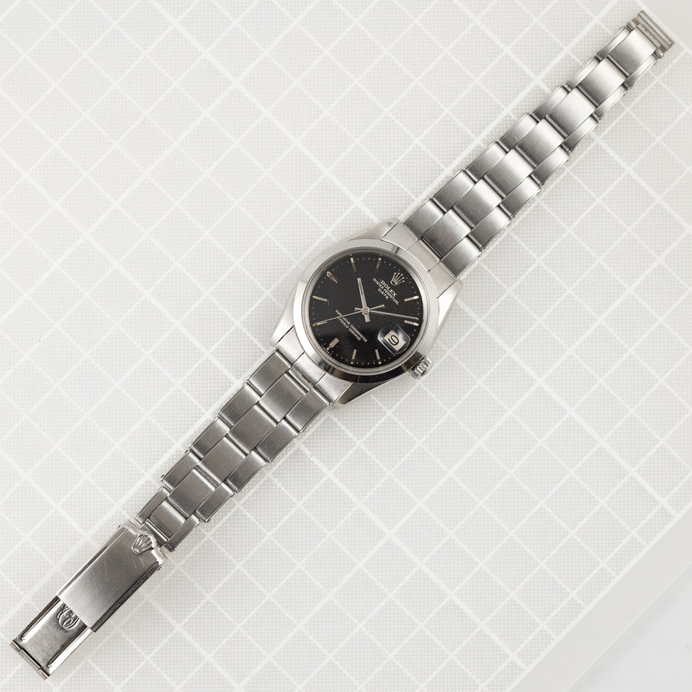 ROLEX OYSTER PERPETUAL DATE Ref.1500 Black Gilt Patina Dial