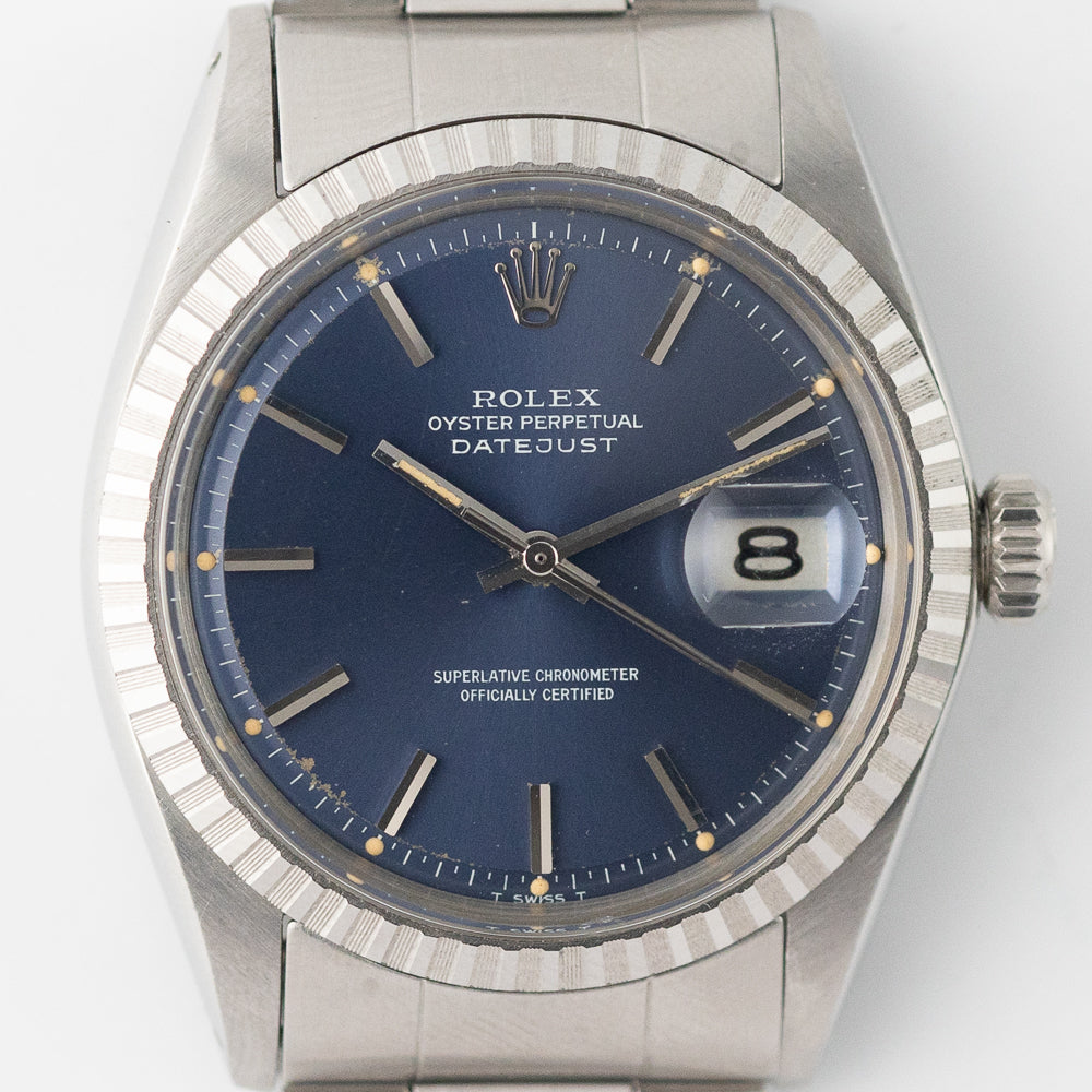 ROLEX DATEJUST Ref.1603 Blue Dial almost NOS