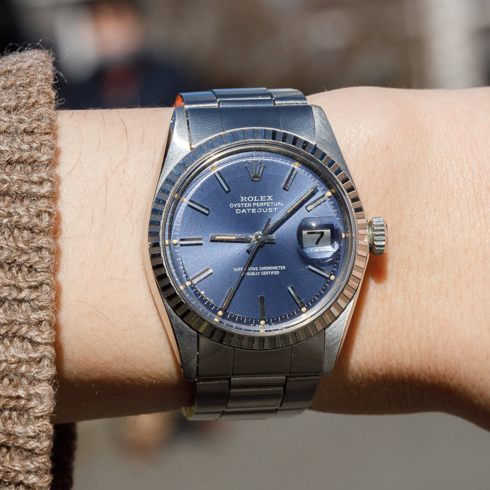 ROLEX DATEJUST Ref.1603 Blue Dial almost NOS