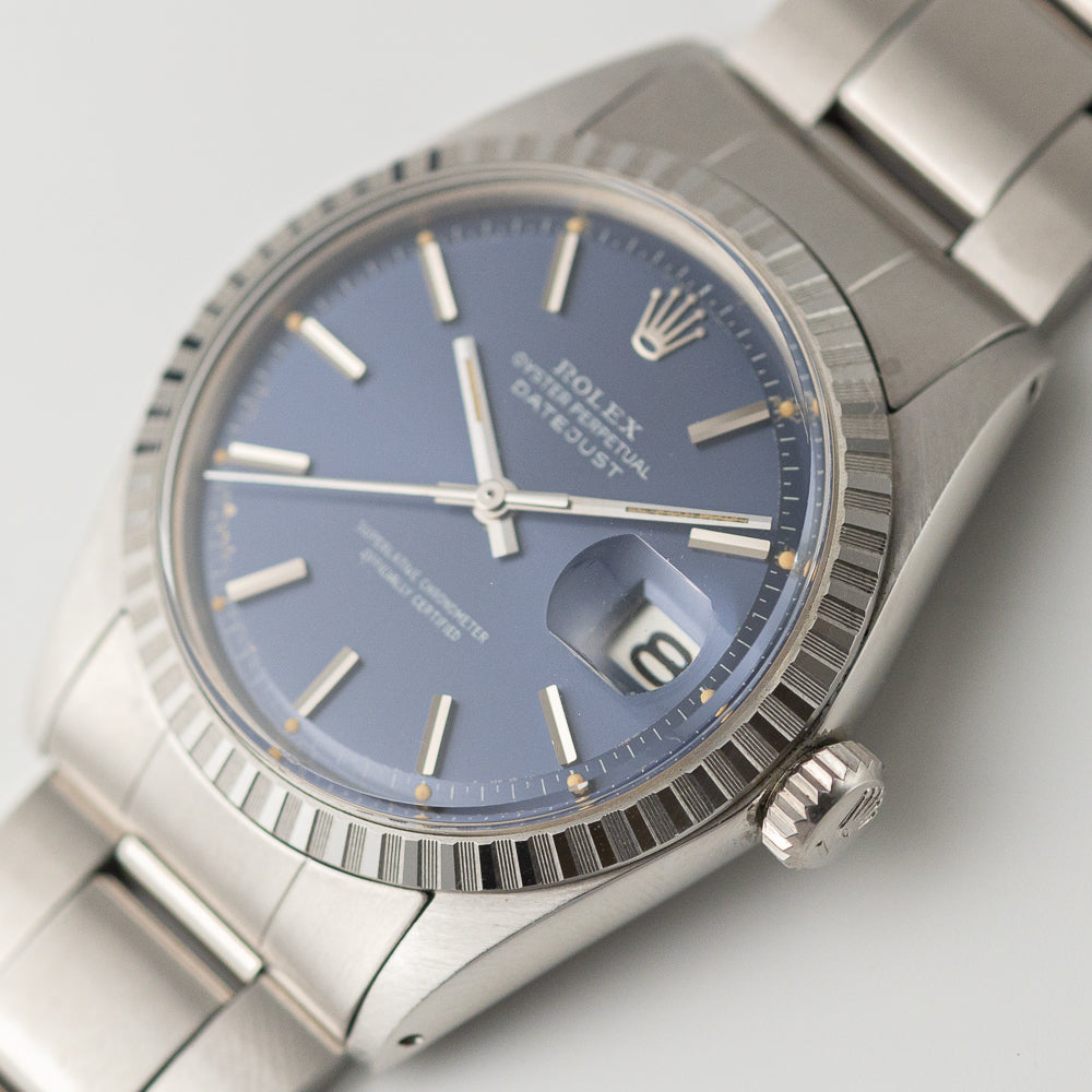 ROLEX DATEJUST Ref.1603 Blue Dial almost NOS