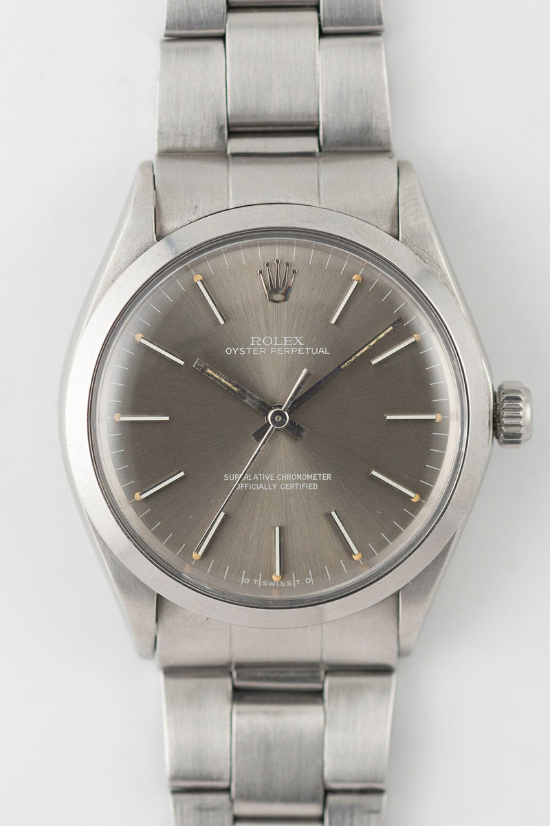 ROLEX OYSTER PERPETUAL Ref.1002 Gray Dial Long Minute