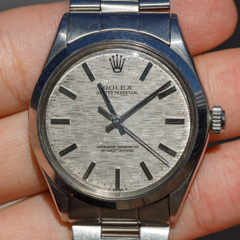 ROLEX OYSTER PERPETUAL Ref.1002 Silver Mosaic Dial