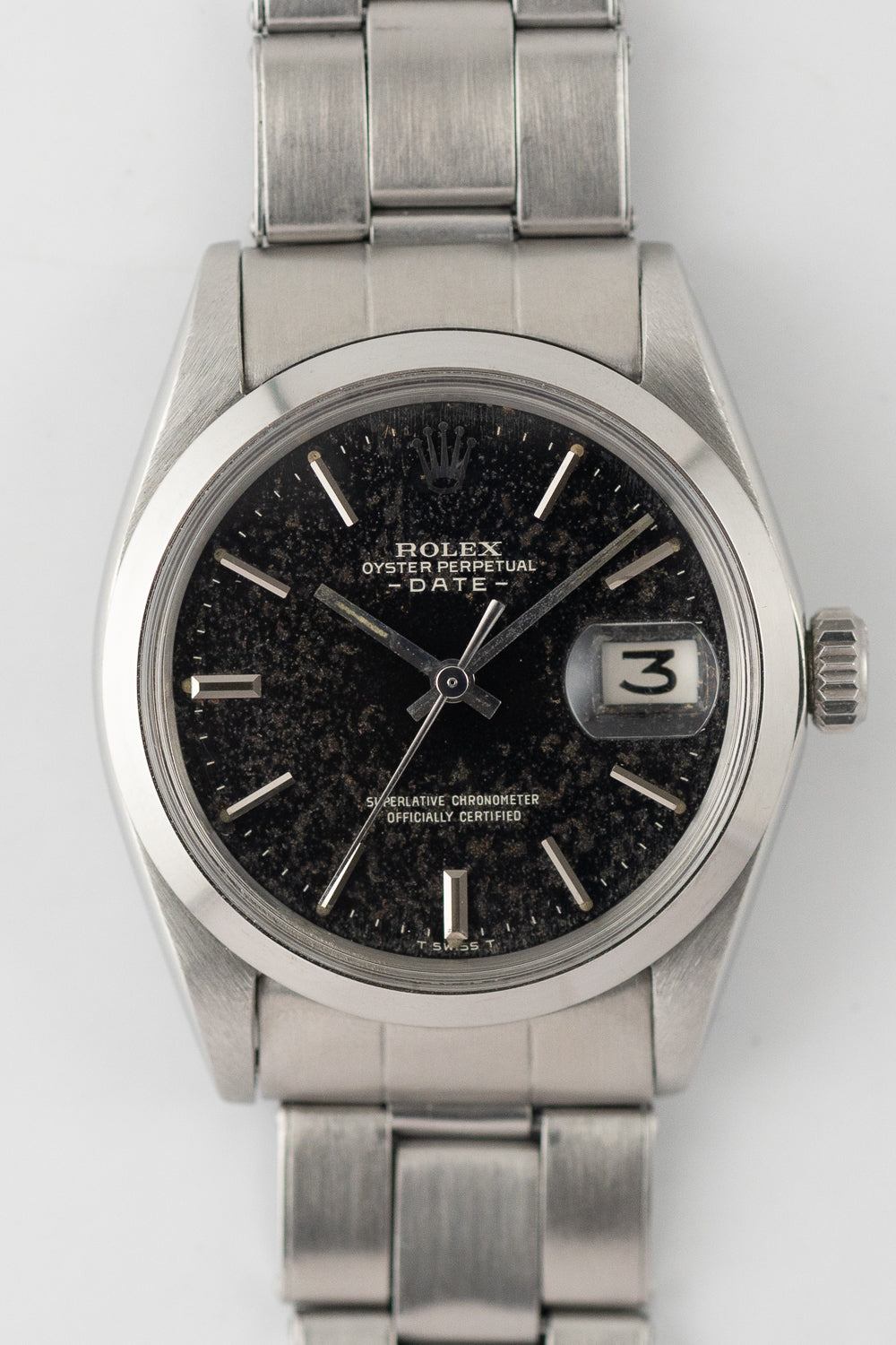 ROLEX OYSTER PERPETUAL DATE Ref.1500 Black Gilt Dial