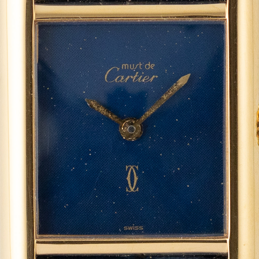 CARTIER SM MUST DE TANK LAPIS BLUE DIAL