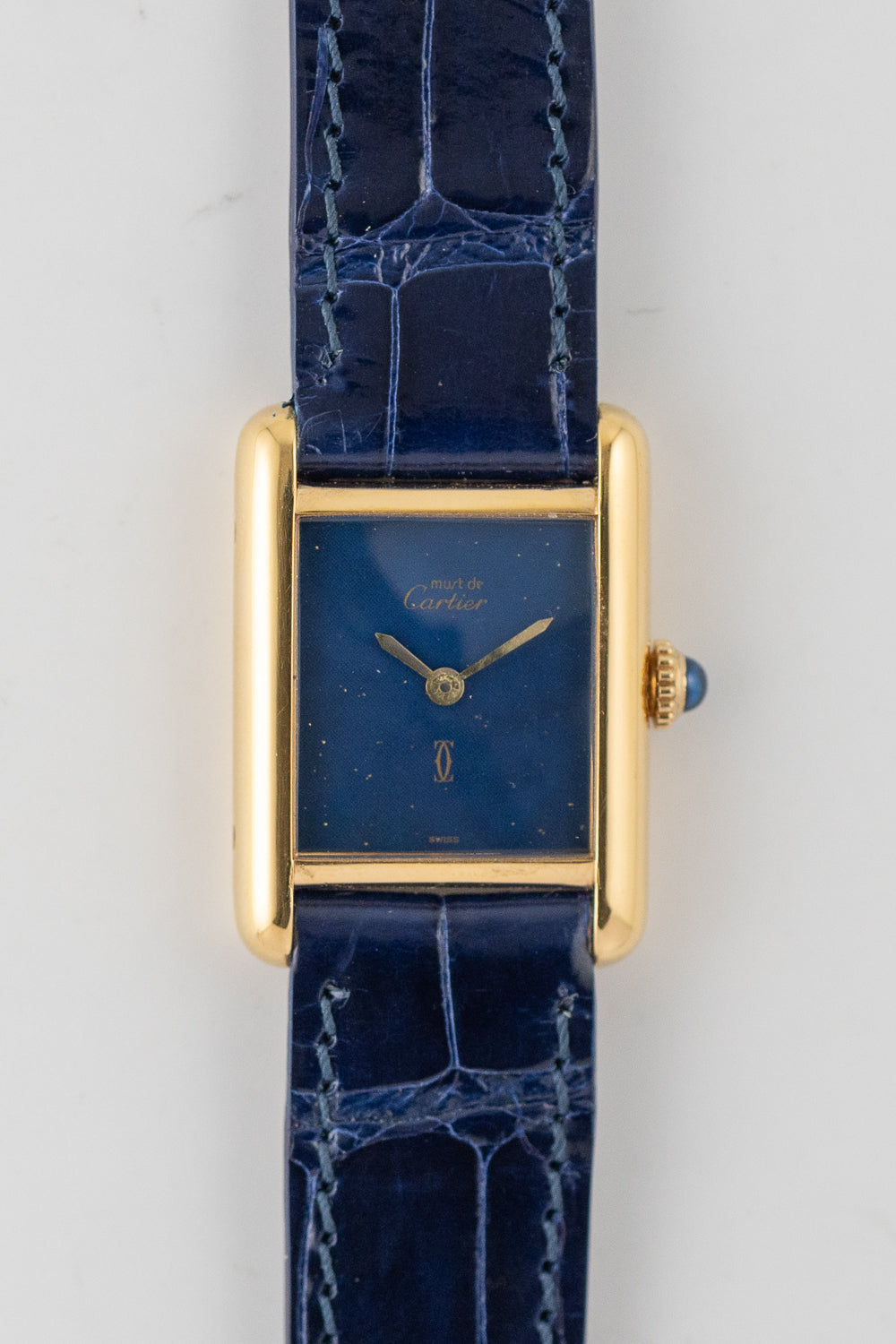 CARTIER SM MUST DE TANK LAPIS BLUE DIAL