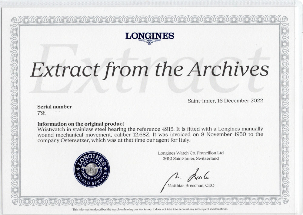 LONGINES Ref.4915 Jumbo