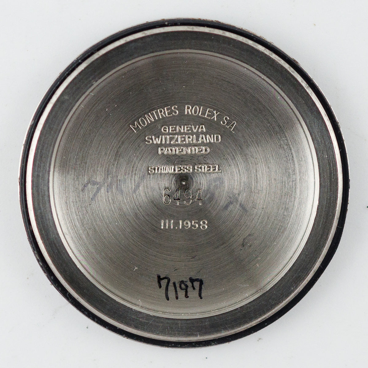 ROLEX OYSTERDATE Ref.6494 Black Gilt Dial Roulette Date
