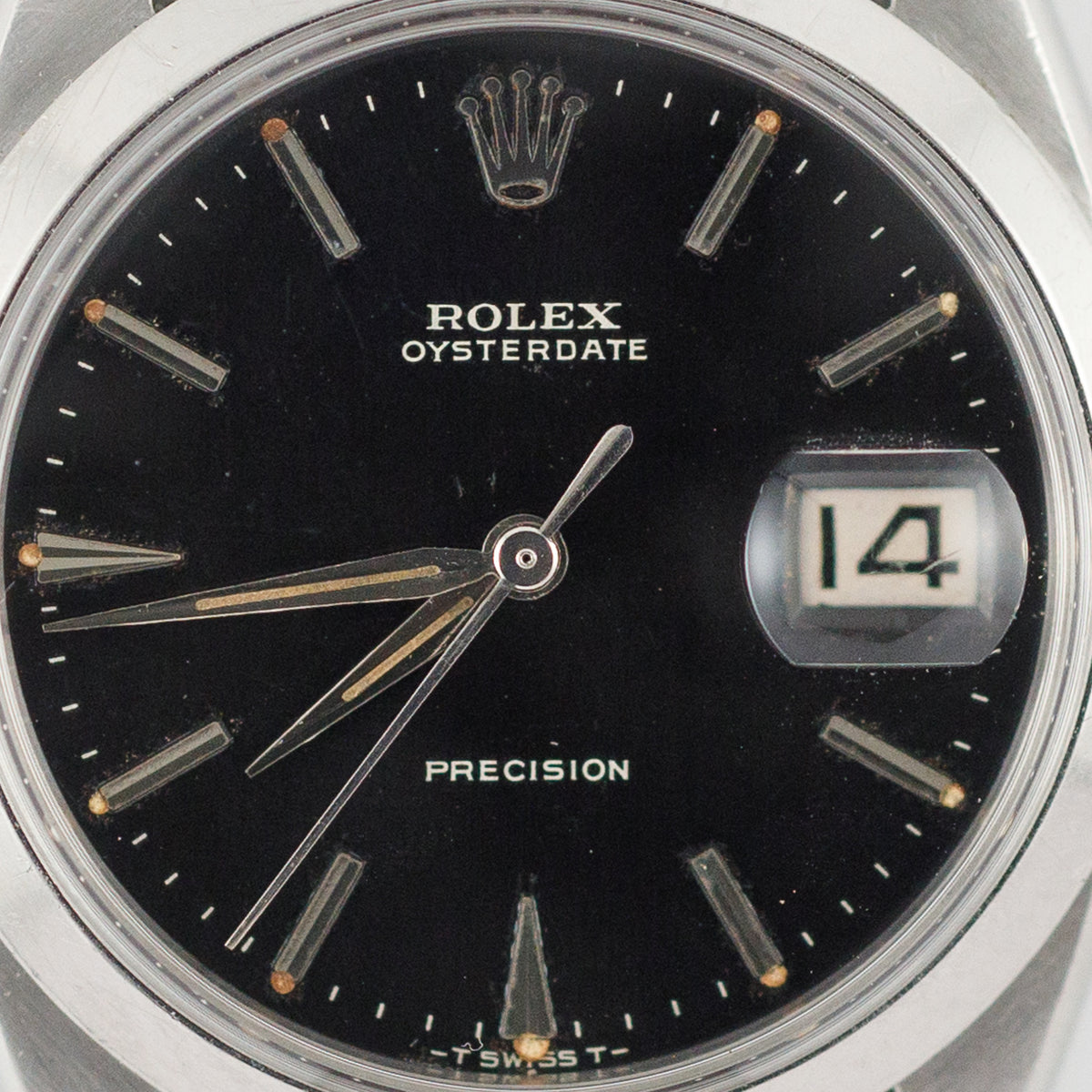 ROLEX OYSTERDATE Ref6694 Black Gilt Dial
