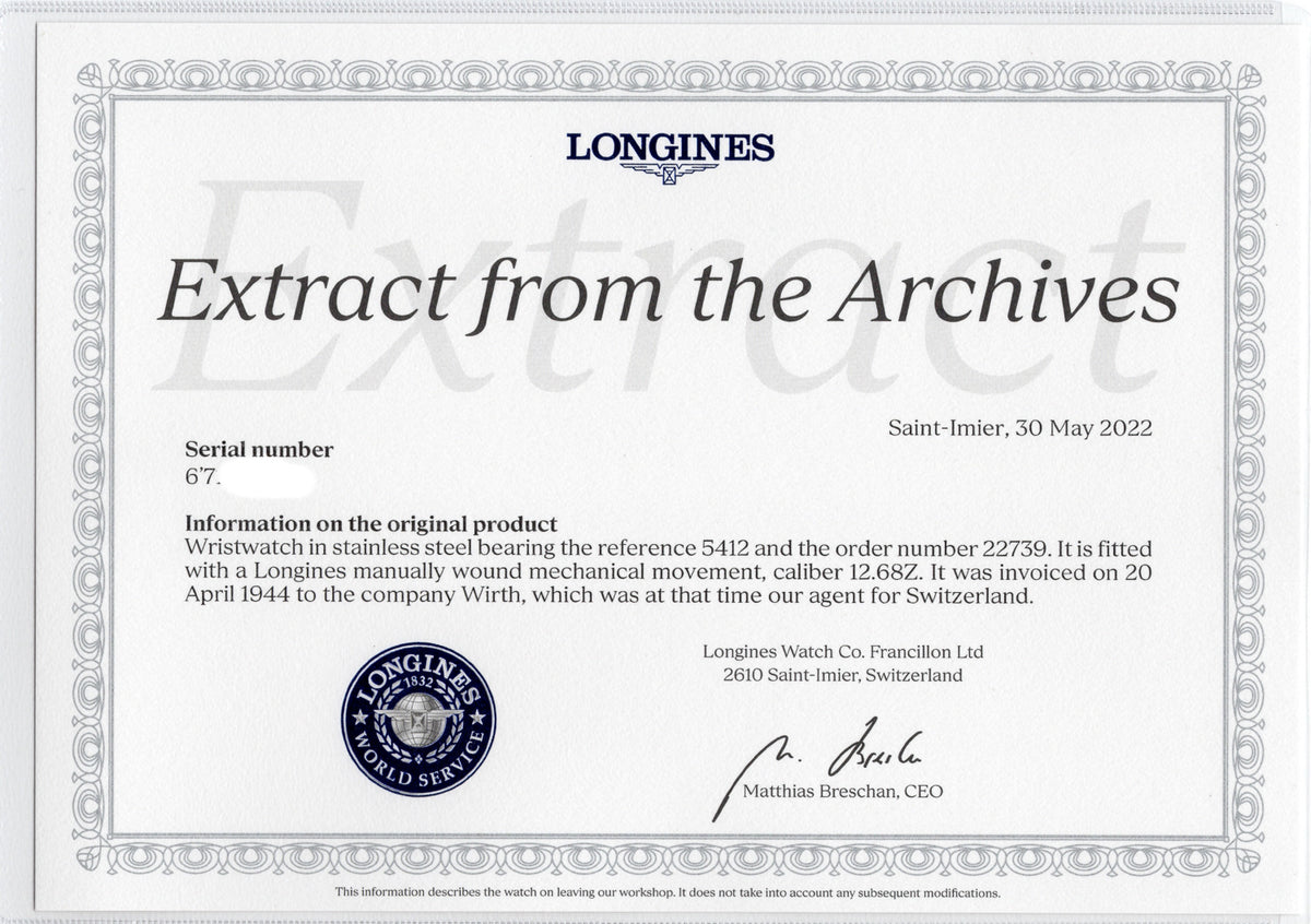 LONGINES Pointer Date Ref.5412 / 22739 Large Case