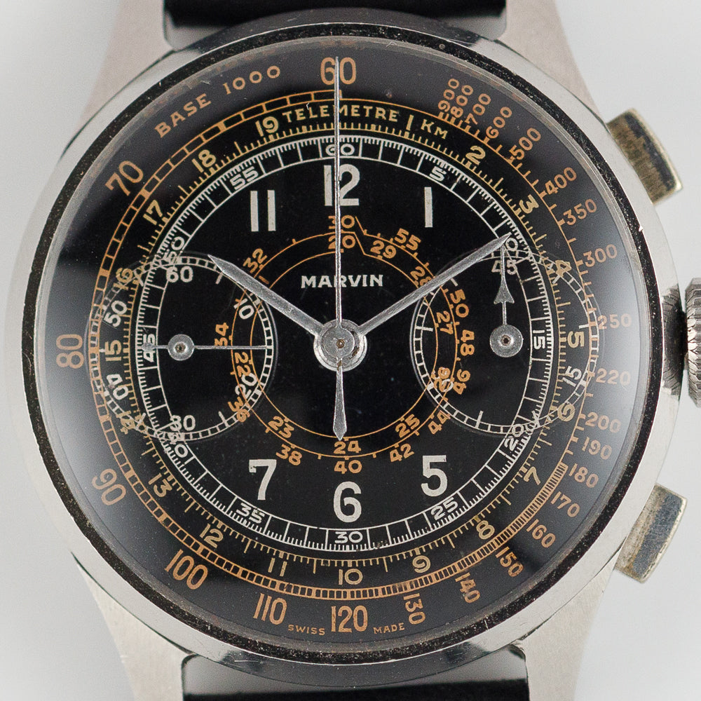 MARVIN Val.22 Chronograph Tricolor Black Gilt Dial