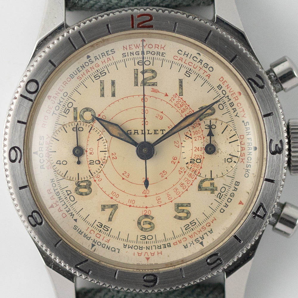 GALLET Flight Officer World Time Clamshell