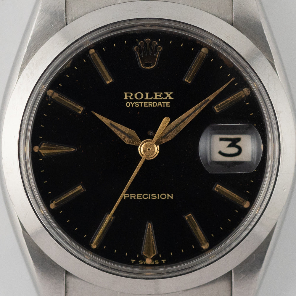 ROLEX OYSTERDATE Re.6694 Black Gilt Dial