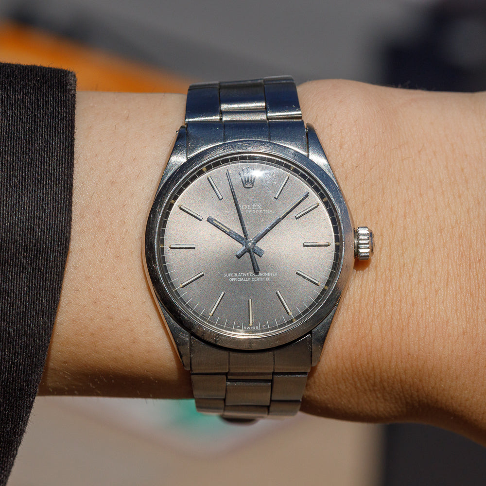 ROLEX OYSTER PERPETUAL Ref.1002 Gray Dial Long Minute