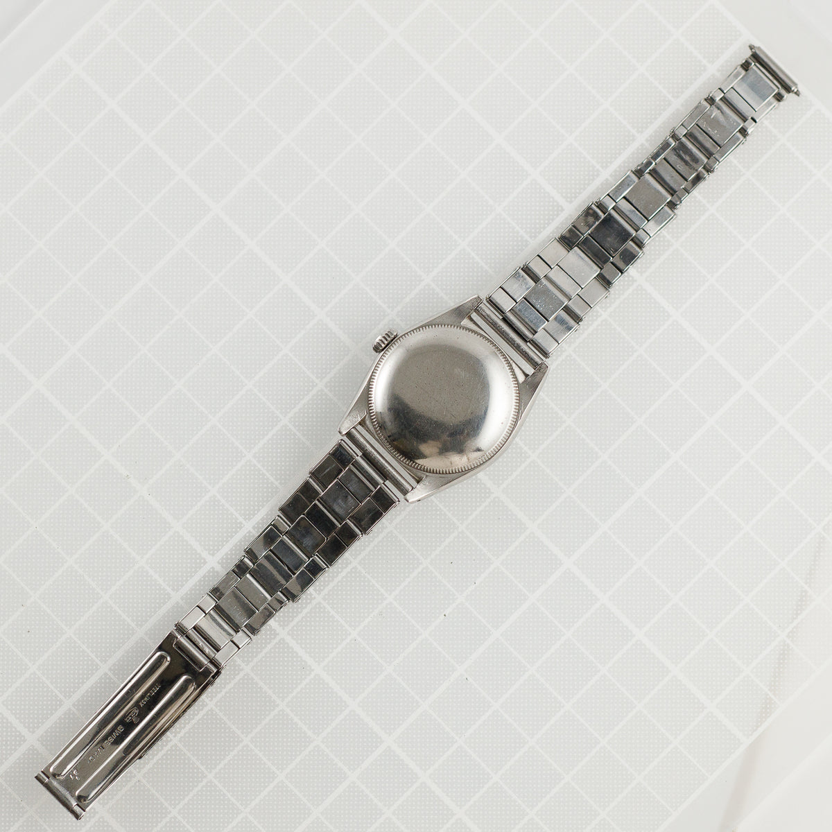 ROLEX BUBBLE BACK Ref.6050 Black Gilt Dial Expansion Bracelet