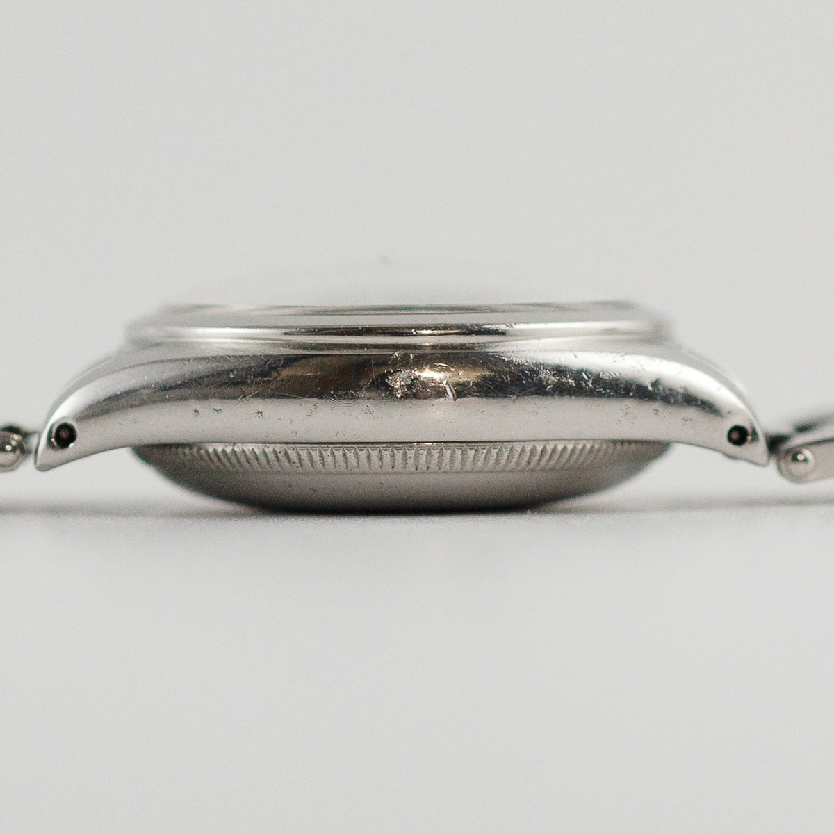 ROLEX BUBBLE BACK Ref.6050 Black Gilt Dial Expansion Bracelet