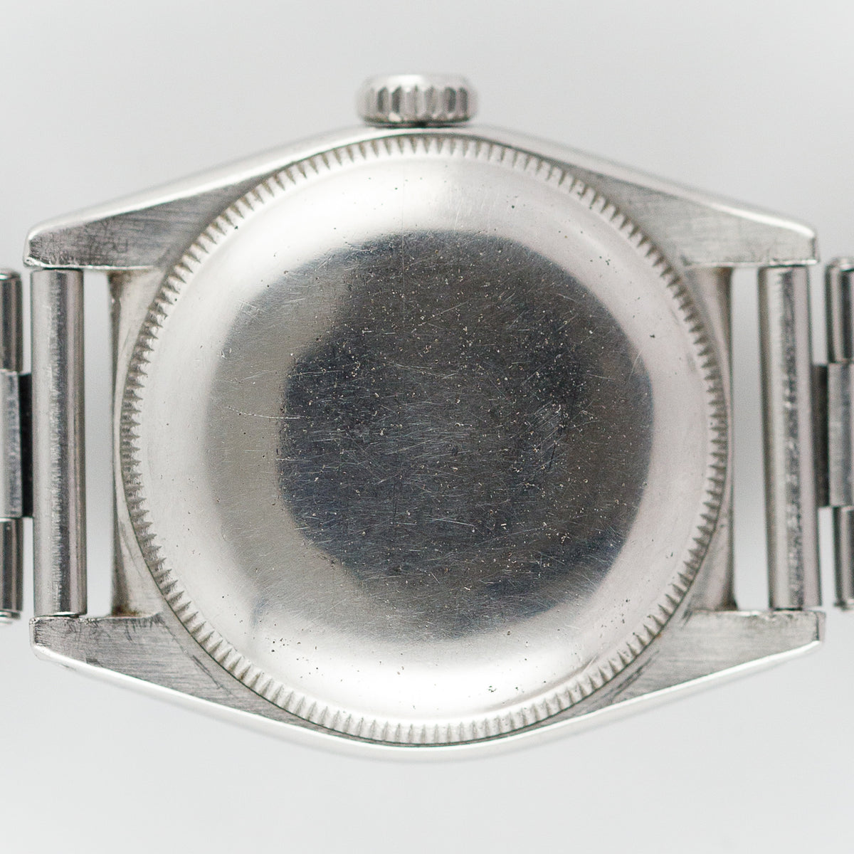 ROLEX BUBBLE BACK Ref.6050 Black Gilt Dial Expansion Bracelet