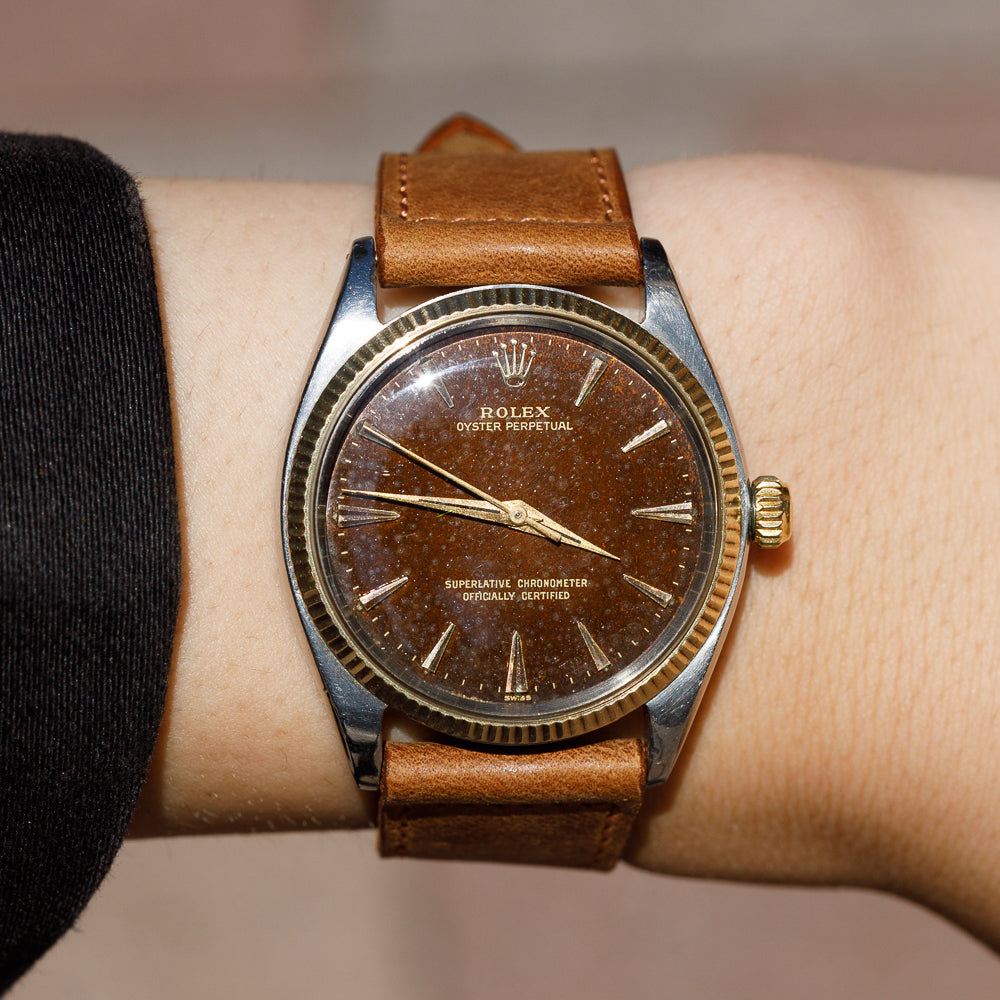 ROLEX OYSTER PERPETUAL Ref.1005 Tropical Brown Dial – TIMEANAGRAM
