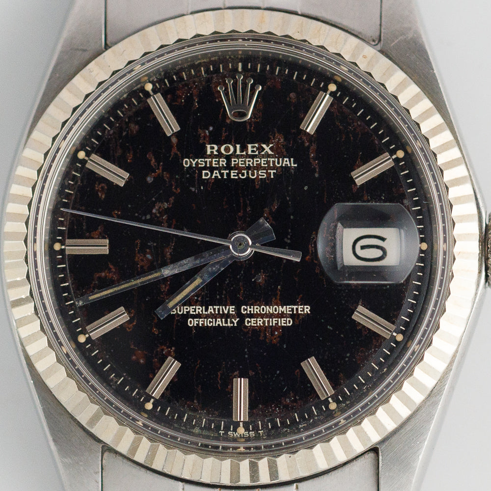 ROLEX DATEJUST Ref.1601 Black Gilt Patina Dial