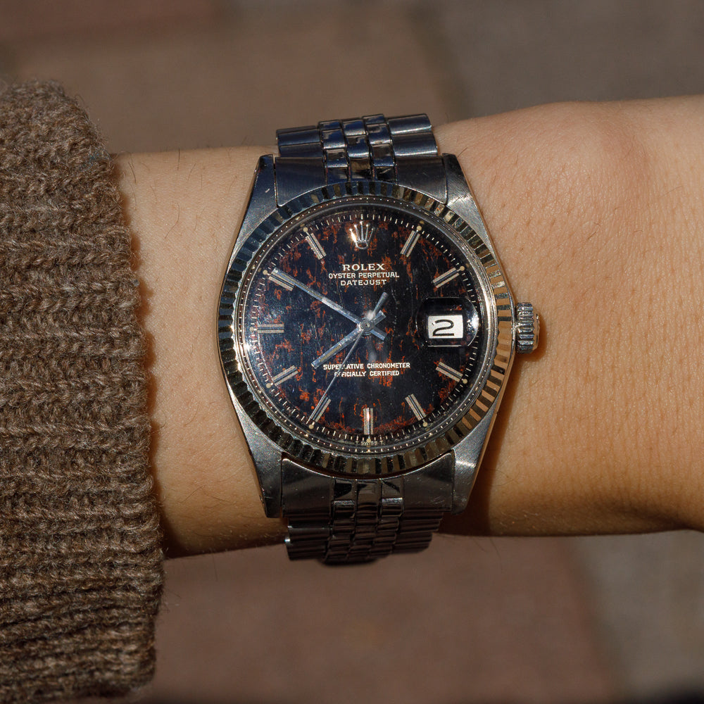 ROLEX DATEJUST Ref.1601 Black Gilt Patina Dial