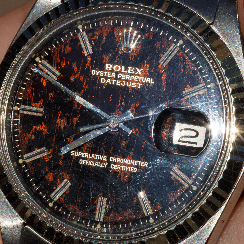 ROLEX DATEJUST Ref.1601 Black Gilt Patina Dial
