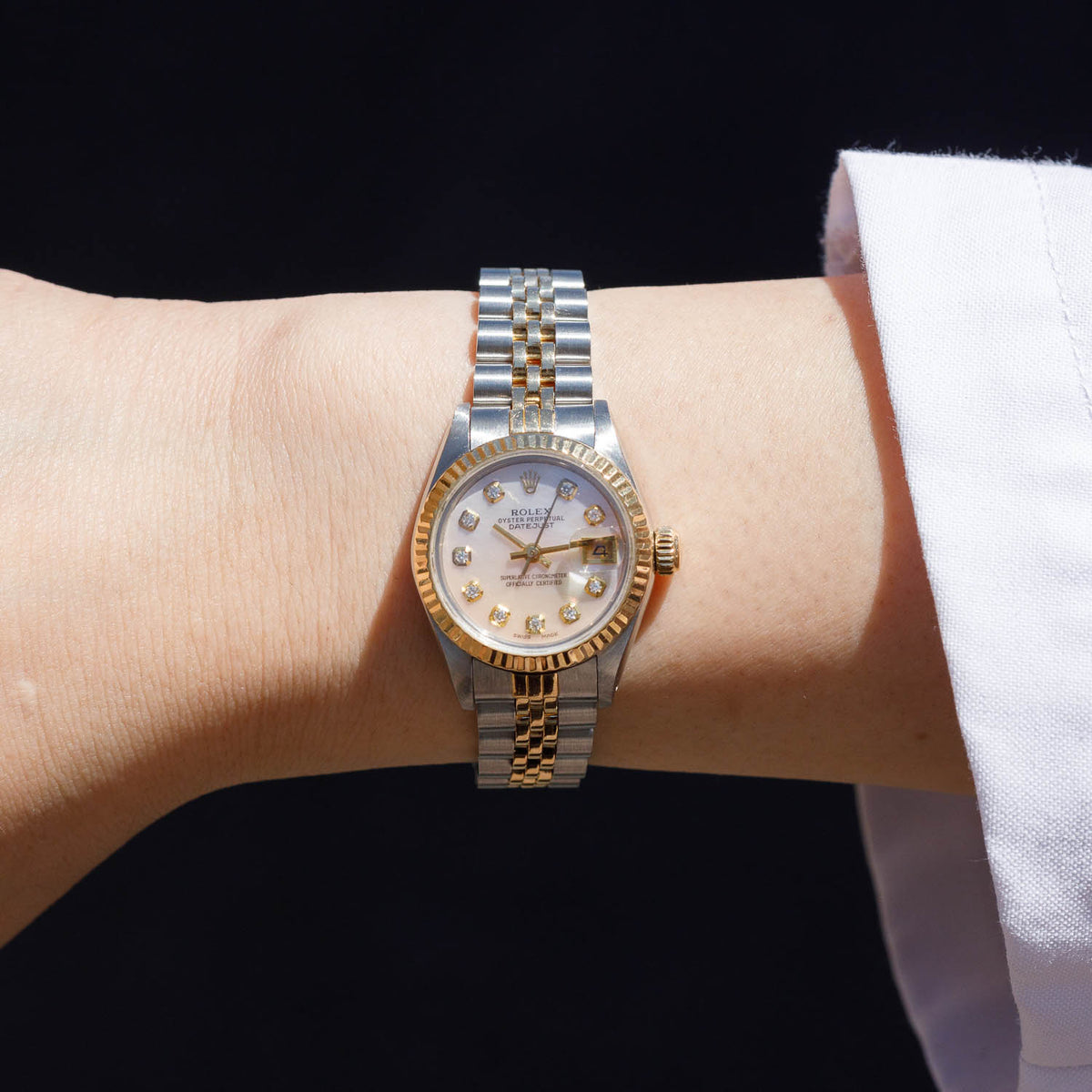 ROLEX DATEJUST Ref.69173 Mother Of Pearl Dial 10 Points Diamond