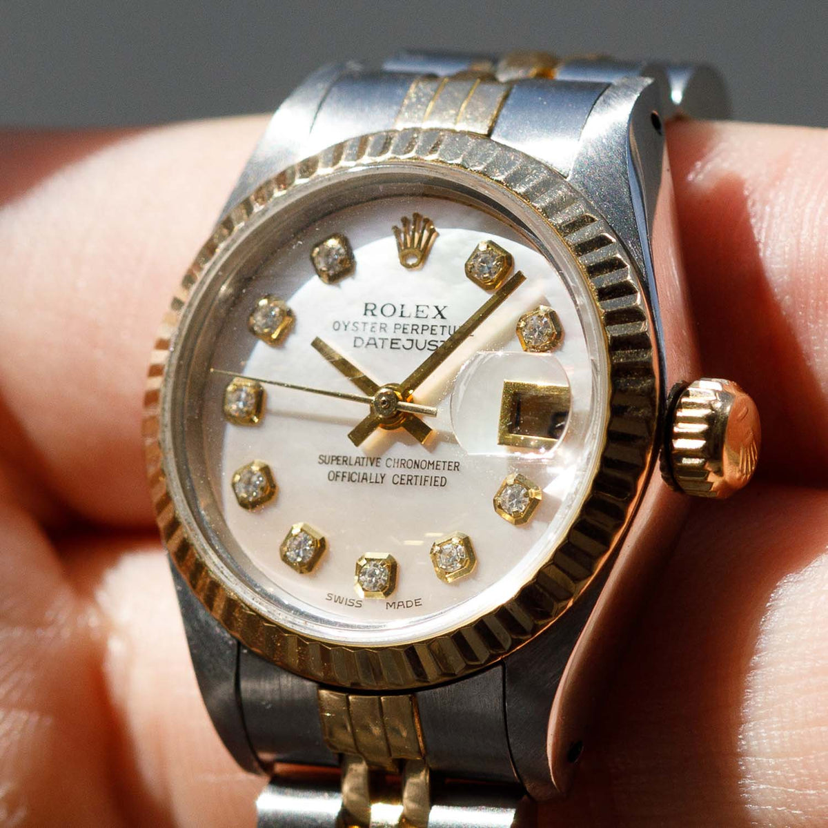 ROLEX DATEJUST Ref.69173 Mother Of Pearl Dial 10 Points Diamond
