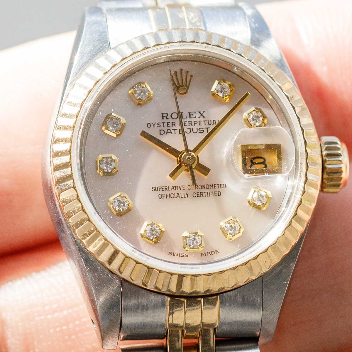 ROLEX DATEJUST Ref.69173 Mother Of Pearl Dial 10 Points Diamond