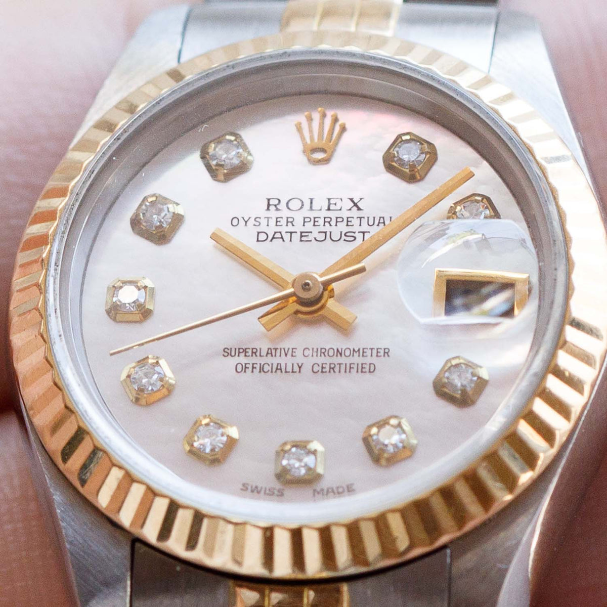 ROLEX DATEJUST Ref.69173 Mother Of Pearl Dial 10 Points Diamond