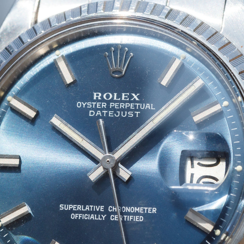 ROLEX DATEJUST Ref.1603 Wide Boy Blue dial