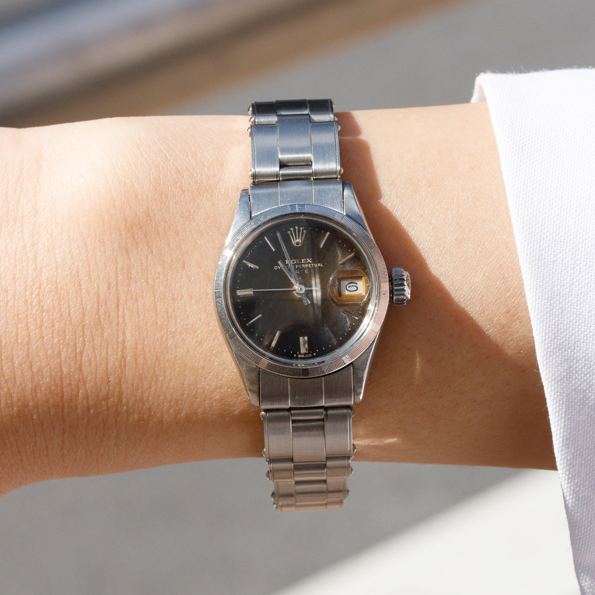ROLEX OYSTER PERPETUAL DATE Ref.6519 Black Gilt Dial